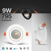 ETL CE projecteur en aluminium 4 pouces 9W changement de couleur via un interrupteur mural facile à utiliser 3000-4000-5000K plafonnier encastré