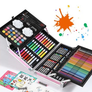 Kids Art Hijgen Set Hot-Selling 145 Pcs Aluminium Doos Voor Kinderen Tekenen - Product Image 4