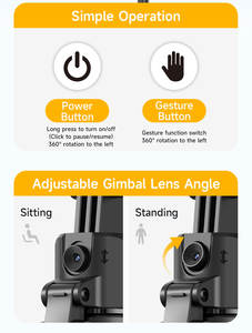 Perche à selfie TT07 tout-en-un avec trépied à ouverture automatique, télécommande magnétique avec suivi du visage, tige super longue de 1,76 m pour téléphone - Product Image 2