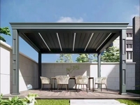 Pergola électrique réglable en alliage d'aluminium de haute qualité pour l'extérieur, design écologique sur le thème de la nature, garantie de 7 ans