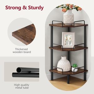 Wooden Bathroom Storage <b>Shelf</b> 33x15x85cm Standing Type Multifunctional Corner <b>Rack</b> For Toilet Paper And Toiletries - Product Image 5