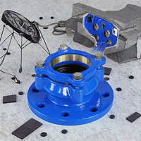 Adaptateur de bride de retenue universelle réductrice en fonte ductile avec joint EPDM pour tuyau en PEHD