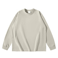 Sudadera de algodón de Color personalizado sin capucha suelta para hombre bien recibida Simple Casual primavera otoño lavado Mans Sports Pullover