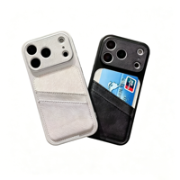 Nouvelle coque de téléphone en cuir avec porte-cartes pour iPhone 17 Pro Max 16 Pro 15, étui de protection antichoc avec fente pour cartes et design portefeuille