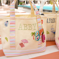 Bolsa de Playa Personalizada con Nombre, Bolso de Mano para Vacaciones de Verano, Bolsa de Hombro Bordada para Viajes a la Piscina