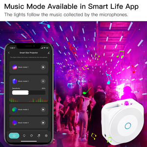 Projecteur d'étoiles intelligent avec nuage de nébuleuse de galaxie/vague océanique en mouvement, projecteur de veilleuse WiFi Star Sky, lecteur de musique - Product Image 2
