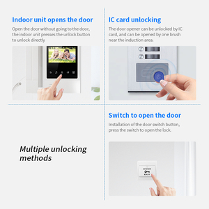 Videoportero HD de 4,3 pulgadas con desbloqueo de código PIN intercomunicador de doble vía para Villa Home admite monitoreo - Product Image 3