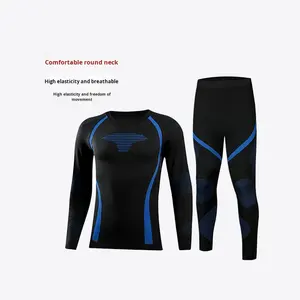 Completo <span class=keywords><strong>Termico</strong></span> Autunno Inverno Senza Cuciture, Pantaloni da Sci Traspiranti ad Asciugatura Rapida, <span class=keywords><strong>Set</strong></span> Sportivo per Ciclismo Uomo <span class=keywords><strong>Donna</strong></span> - Product Image 2