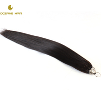 Vente en gros 100% vraies plumes de coq extensions de cheveux brésiliens cheveux russes 12A 6D ligne de plumes 100% cheveux humains longs