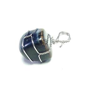 High quality tiger eye stone Wire <b>Wrapped</b> Pendant Classic Style Quartz Crystal Tumbled Pebble Gemstone Necklace Healing Stone - Product Image 5