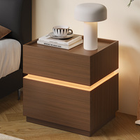 Table de chevet moderne minimaliste en bois avec rangement, style italien, pour chambre à coucher