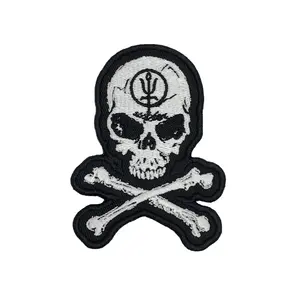 Custom Personalized Embroidered Skull Embroidery Iron On Skull Wing Patches Embroidery Chenille Logo Patches