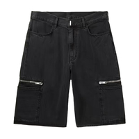 Shorts d'été personnalisés de dernière marque pour hommes Shorts en jean noirs décontractés de haute qualité avec poche zippée shorts baggy en jean droits