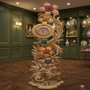 Reloj de pie de cuarzo y madera de teca hecho a mano con diseño moderno para una decoración elegante del interior de la sala de estar - Product Image 5