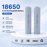 Batterie au lithium rechargeable 18650 de 2500 mAh, 3,7 V, à borne plate, pour vélo électrique, caméra et stockage d'énergie