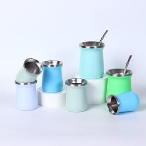 Venta al por Mayor Taza de Té de Acero Inoxidable de Doble Pared de 260ml Yerba <span class=keywords><strong>Mate</strong></span> <span class=keywords><strong>Argentino</strong></span> Personalizado con Bombilla para Fiestas - Product Image 3