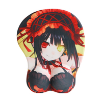 Tapis de souris personnalisé 3D avec motif de seins de fille, gel de silice, repose-poignet anime, tapis de souris personnalisé avec motif de seins