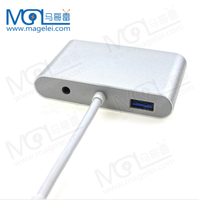 Produk baru penjualan terbaik Tipe C ke HDMI USB 3.0 PD VGA dengan Audio USB Hub Tipe c 5 in 1 Hub