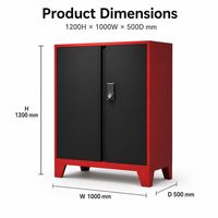 Armario de Almacenamiento Industrial de Acero para Taller, Doble Puerta, Cerradura Digital con Contraseña, Superficie con Recubrimiento en Polvo Antiarañazos y Resistente a la Oxidación
