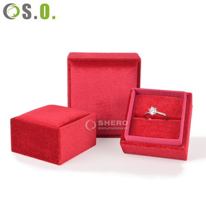 Boîte à bijoux en velours avec logo personnalisé, boîtes à bagues, emballage de bijoux, boîte cadeau en velours pour bijoux - Product Image 5