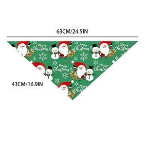 Bandanas triangulaires de Noël pour animaux de compagnie, accessoires pour chiens, chats et chiots, motif graffiti vert, noir, bleu, blanc, en stock - Product Image 3