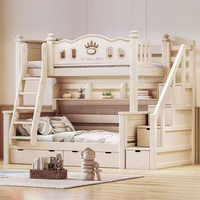 Lit superposé en bois massif de palissandre blanc, design moderne, pas cher, pour enfants et adultes, hauteur réglable, gain de place