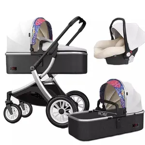 Luxus Kinderwagen 3 in 1 X Design Cart Tragbare Reise Kinderwagen Klapp wagen Aluminium rahmen Hochlands chaft Auto für Neugeborene