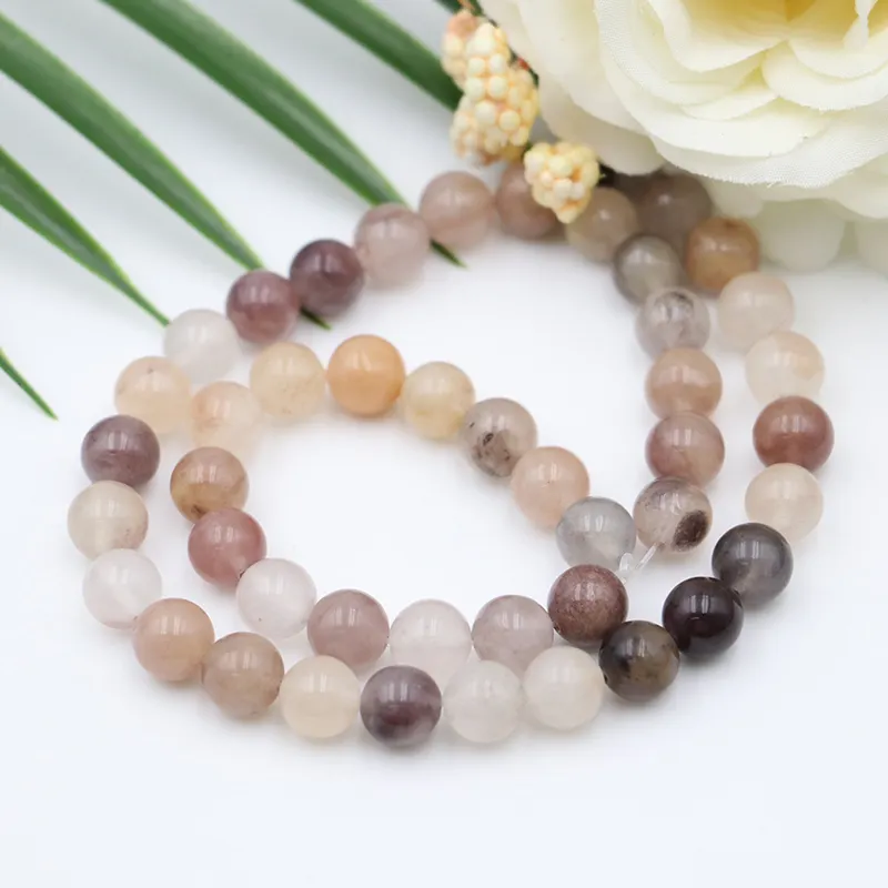 Wholesale natural gold jade crystal loose bead bracelet decoration DIY creative gift to friends