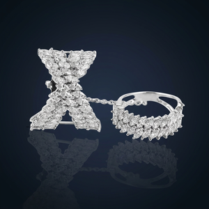 Anillo de Diamante Cultivado en Laboratorio con Corte Marquesa y Lazo, en Oro de 10K, 14K, 18K, Plata de Ley 925 y 935, Joyería Fina - Product Image 2