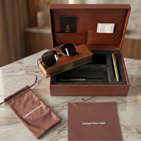 Coffret d'emballage de lunettes en cuir PU de luxe unique, fabricant de coffrets cadeaux haut de gamme, kit de démarrage, logo personnalisé