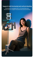 Anneau lumineux portable pour téléphone portable, idéal pour la photographie en direct, rechargeable, température de couleur réglable 2900-3100K, vidéo en un clic