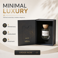 Botella de Perfume de Vidrio Esmerilado Mate de Lujo Premium, 30ml 50ml 100ml, Botella de Spray Cosmética Vacía, Juego de Caja con Tapa de Madera