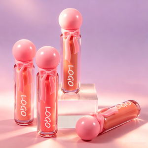 Brillo Labial No Pegajoso con Diseño de Lazo y Gorra, Estuche Kawaii para <span class=keywords><strong>Chicas</strong></span> Y2K, Acabado Espejo - Product Image 1