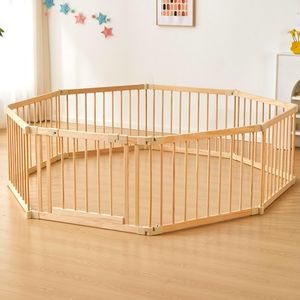 Clôture <span class=keywords><strong>de</strong></span> sécurité pour enfants personnalisable en gros, parc pour bébés pliable en bois massif, parc extensible pour bébés, crèche à domicile, sécurité pour bébés - Product Image 2