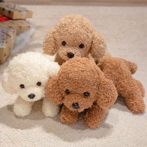Peluche Realistico di Cane Barboncino con Pelo Morbido e Riccio, Giocattolo Imbottito per Bambini, Regalo di Compleanno - Product Image 1