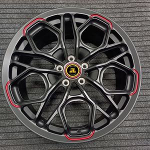 JZ Juego de 1 Llanta Forjada 5x130 5x120mm, Llantas de Aleación de Aluminio Negro Cepillado para Autos de Pasajeros 992 991 997 M3 M4 M5 <span class=keywords><strong>M8</strong></span> - Product Image 2