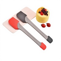 Nouvelle spatule de cuisine double tête en silicone PP de qualité alimentaire, résistante à la chaleur, pour mélanger la crème et les gâteaux, outils de pâtisserie domestiques