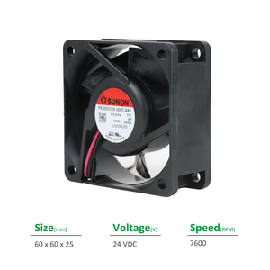 พัดลม SUNON PE60252BX-000C-A99 ขนาด 60x60x25 มม. 24VDC 190mA 4.56W 7600RPM 40.0CFM แบบลูกปืน สำหรับตู้/อินเวอร์เตอร์  แบบแกนหมุน  ODM/OEM - Product Image 2