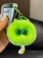 Porte-clés en peluche chat imitation fourrure de renard et de raton laveur 9 cm, mignon, pour voiture, promotion, petit cadeau