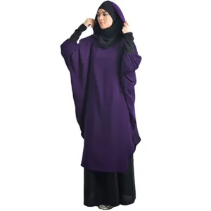 Cheap islamic clothing muslim prayer dress with double layer headscarf long khimar jilbab wholesale