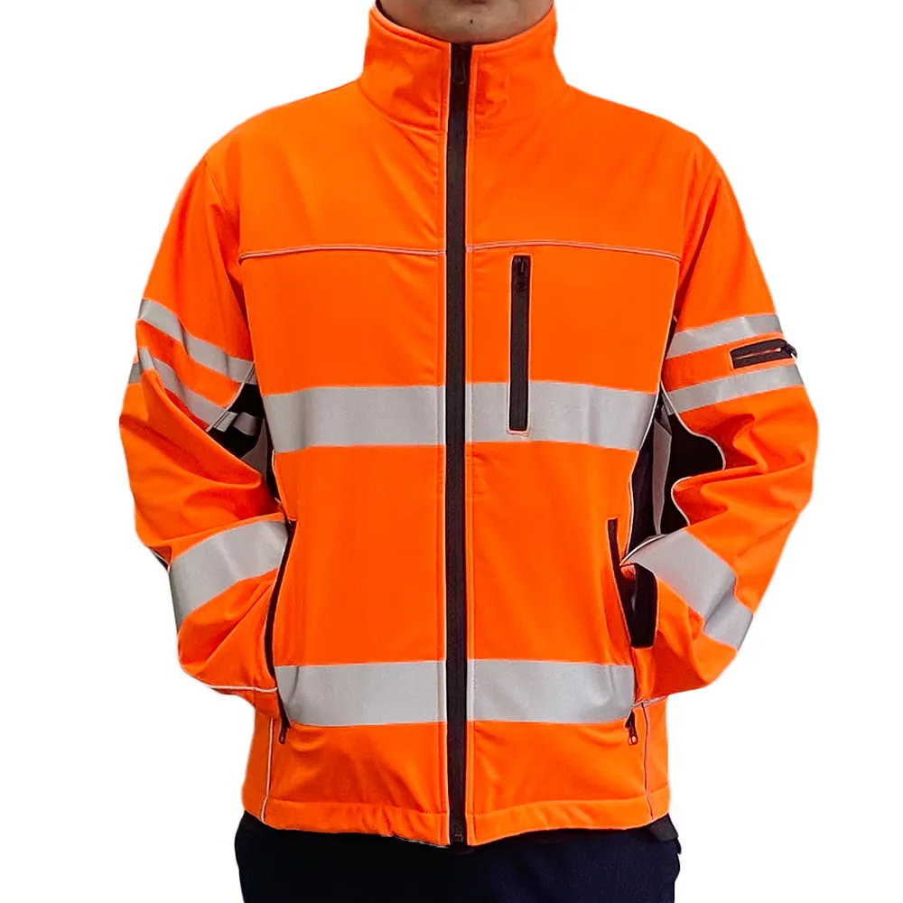 Multiple Sizes Customizable Oem Hi vis Winter Workwear High Visibility Reflective Softshell Safety Jacket Winter