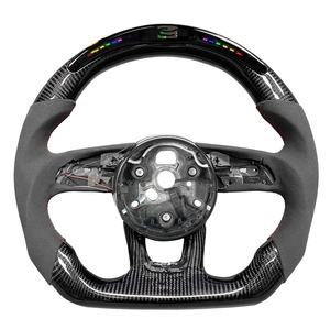 Accesorios para Automóviles <span class=keywords><strong>Audi</strong></span> A3 RS3 A4 RS4 A5 RS5 A6 A7, Volante de Cuero y Fibra de Carbono con Pantalla LED <span class=keywords><strong>Interior</strong></span> 2021 <span class=keywords><strong>2022</strong></span> 2023 2024 - Product Image 2