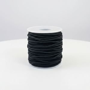 Cordón Elástico de Macramé Recubierto de Goma de Polietileno de 2 mm, 42 m, Negro, Alta Tenacidad, para Prendas, Zapatos, Bolsos, Collares, Costura y Encuadernación - Product Image 1