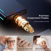 Ensemble de douche mural LED numérique le plus vendu pour salle de bain, système de douche complet en cuivre, robinet de douche intelligent gris