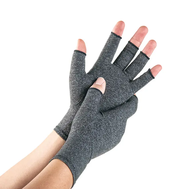 Soulagement de la pression de travail arthrite sans doigts gants de soulagement de la douleur du canal carpien pour hommes et femmes gants d'arthrite de Compression