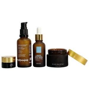 Chai Thủy Tinh Mờ Màu Hổ Phách Và Lọ Kem Nắp Bơm Nhỏ Giọt Bằng Tre Và Nhựa Chai Tinh Dầu Đóng Gói Mỹ Phẩm - Product Image 4