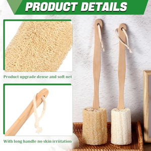 Loofah Back Scrubber for Shower Shellvcase Loofah on a Stick with <b>Natural</b> Loofah <b>Sponge</b> Exfoliating Body <b>Sponge</b> Scrubber - Product Image 5