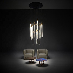 Lampes suspendues en cristal LED dorées de luxe modernes Lampes pendantes créatives Long Petit lustre Allure <span class=keywords><strong>Suspension</strong></span> Lampe M-0128 - Product Image 2