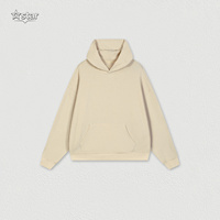 Sweater Hoodie Pria Bahan Campuran Katun, Model Crop Boxy Fit, Tekstur Waffle, Drop Shoulder, Kasual, OEM, Label Pribadi, Logo Custom