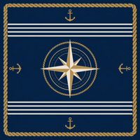 Tapis de Mahjong Antidérapant en Caoutchouc à Marque Privée, Motif Compas Nautique et Ancre, Inodore, Roulé sans Plis pour Jeux de Cartes et Décoration